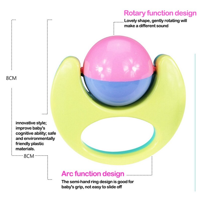 7x Del bambino Teether di Crepitio Del bambino di Crepitio Del bambino Appena nato 0-1 Giocattoli Educativi Sonaglio Combinazione Tuta