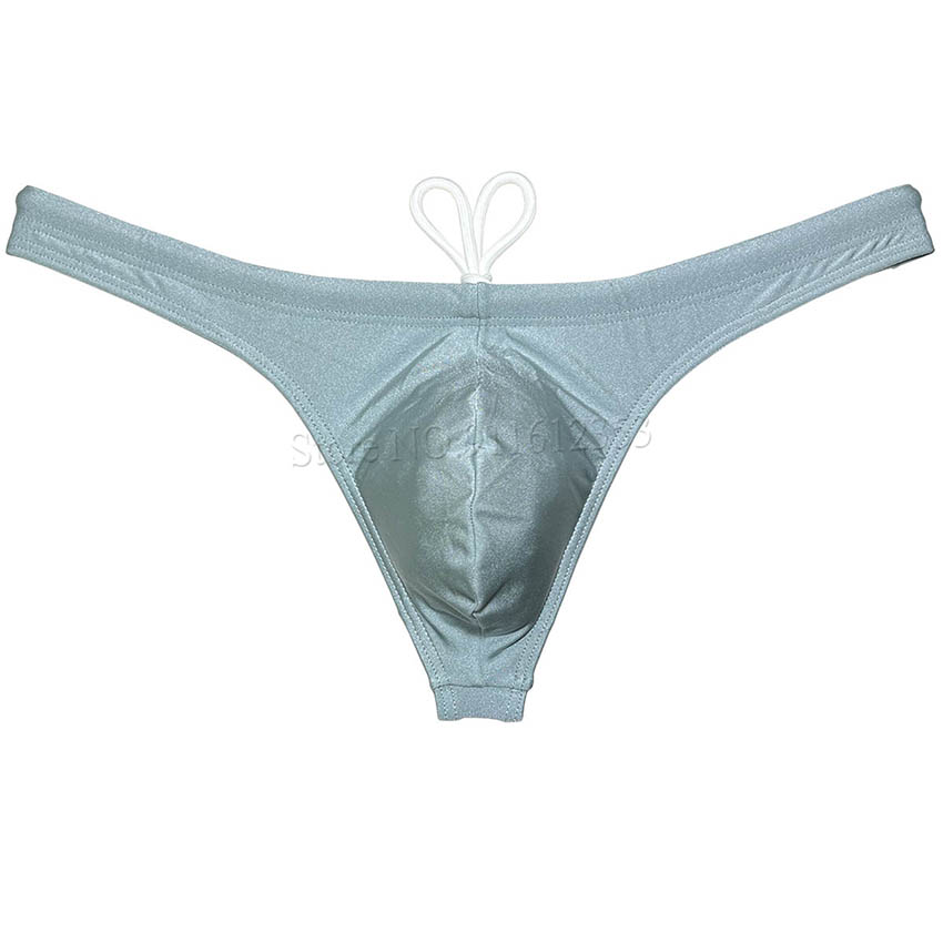 Männer Bademode Bikini Badeanzug T-Back Low Wait Tight Beachwear Surfen Tanga Solide Bikini Schwimmen Tanga: L / green