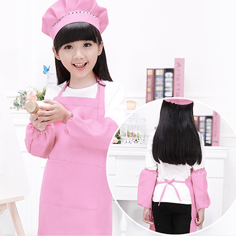 Kinderen Kid Koken Bakken Schilderen Koken Art Craft Plain Schort Pocket Bib
