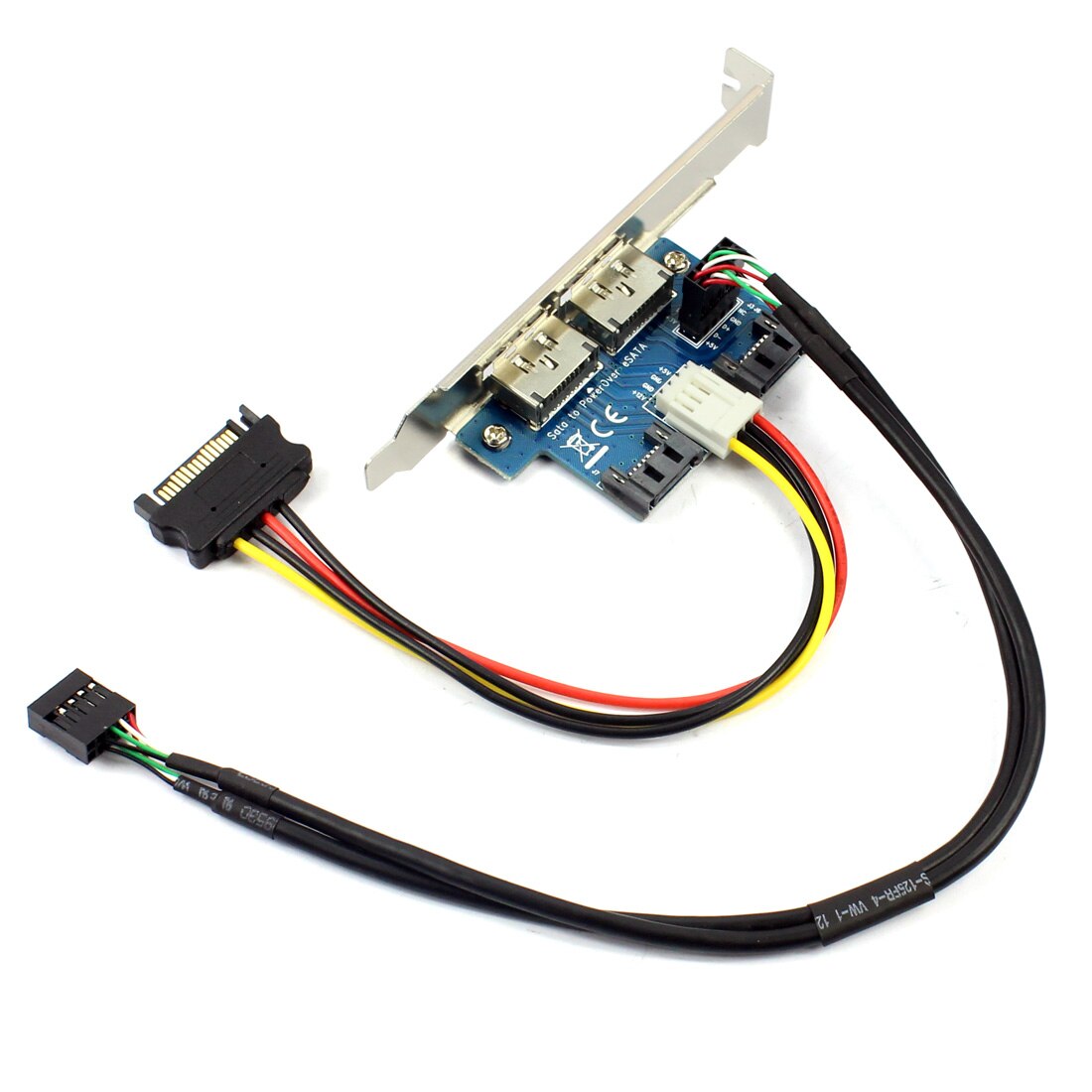 Dual Port SATA to 5V 12V Power Over ESATA USB Port Adapter Convert Expansion Converter Card Connect to 2.5" 3.5" Hard Disk