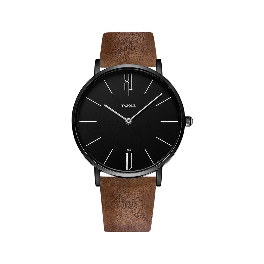 Reloj YAZOLE de lujo para hombre, relojes de pulsera de cuarzo de cuero, reloj de negocios para hombre, reloj de pulsera informal para hombre, reloj Masculino: Rosa