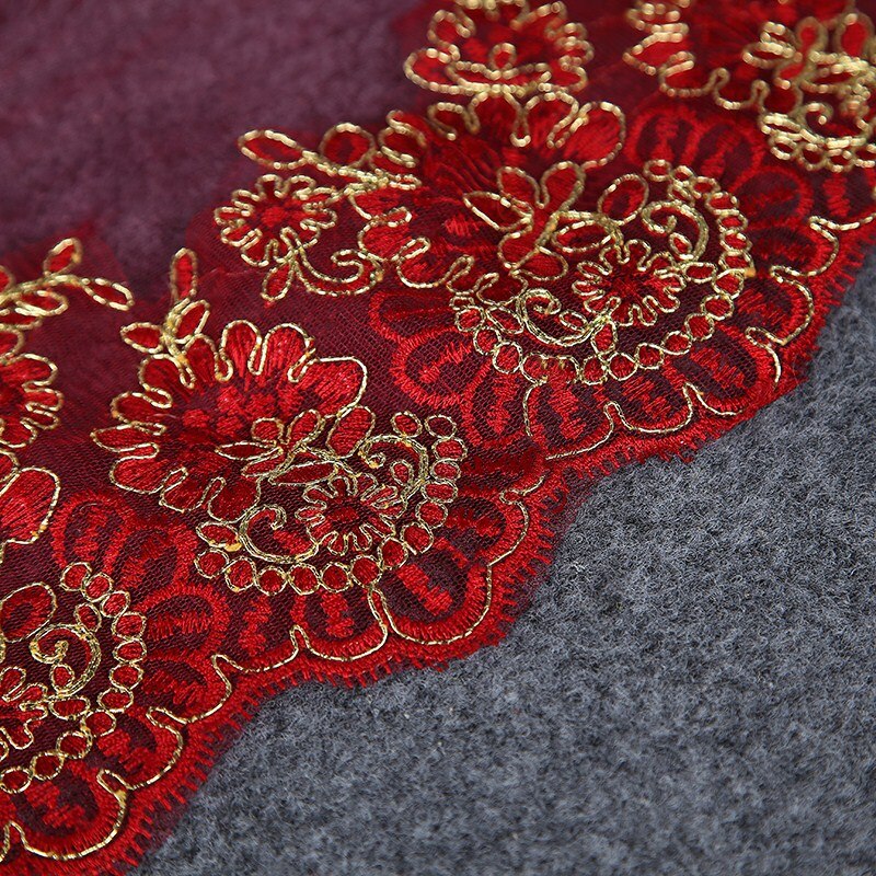 Red Lace Wedding Veil Short One Layer Bride Bridal Veils