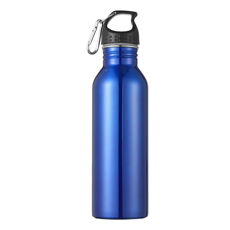 Botella de agua de 750ml para ciclismo y acampada, botella de agua deportiva de acero inoxidable para exteriores, taza de bebida deportiva de Metal portátil: D