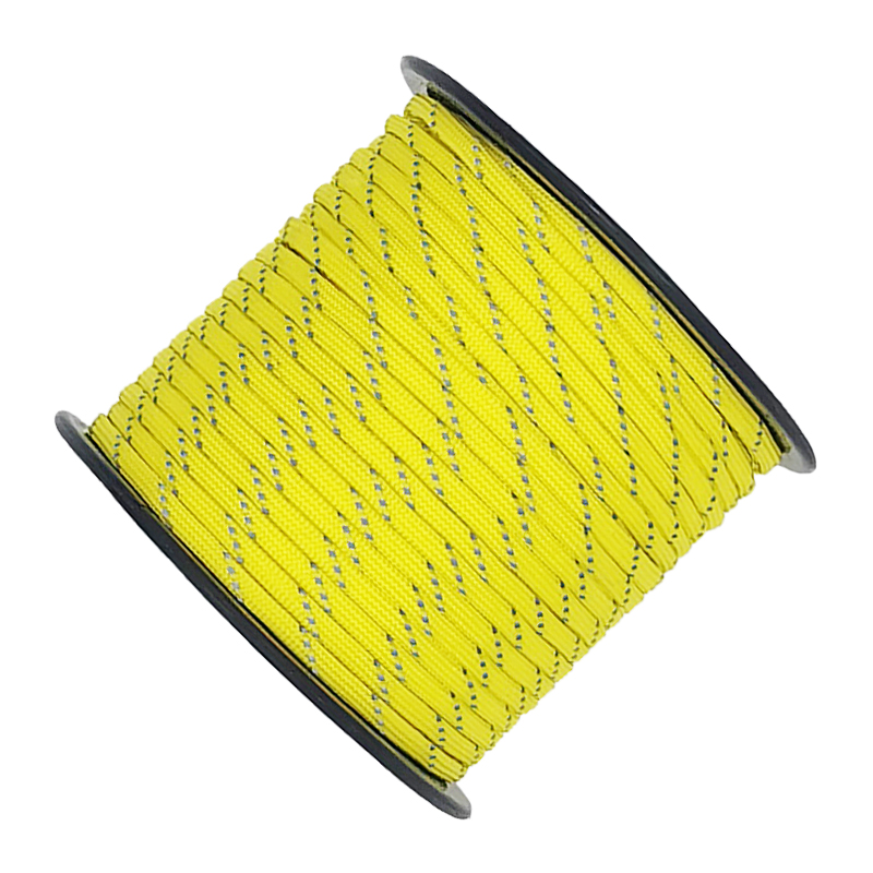 50/100 m multifunctioneel 7-kern reflecterend 550 paracord touw 4 mm camping survival edc outdoor parachute koord lanyard reddingstouw: YELLOW / 31 m