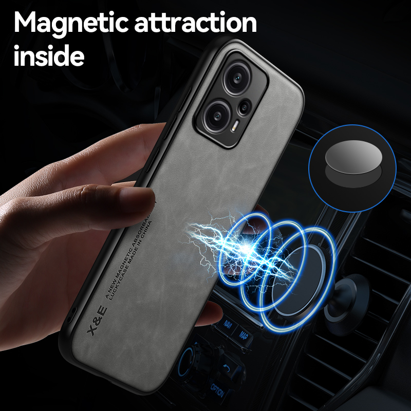 Funda de cuero con textura de piel de oveja para POCO F5, carcasa trasera a prueba de golpes para teléfono Xiaomi Poco F5 Pro 5G