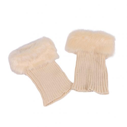 Bottes en dentelle chaussettes jambières pour femmes tricot bottes manchettes hiver bottes courtes couvre bottes plus chaudes guêtres: Beige
