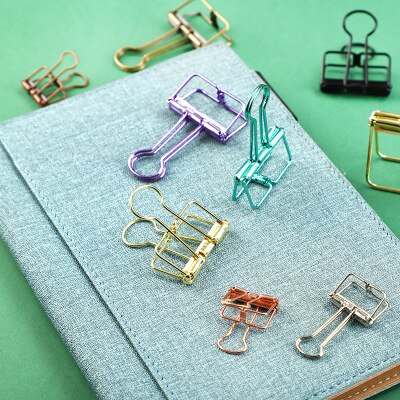 6 stk papirclips 20 32 49 mm fold-back metal binder clips sorte greb klemmer kontor skole papirvarer papir dokument clips