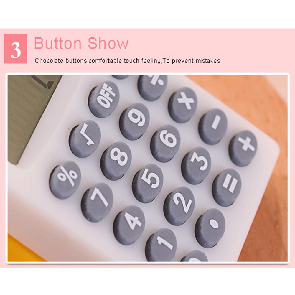Student Mini Pocket Electronic Calculator Candy 5 Colors Calculating School Office Supplies Kids With Coin Battery