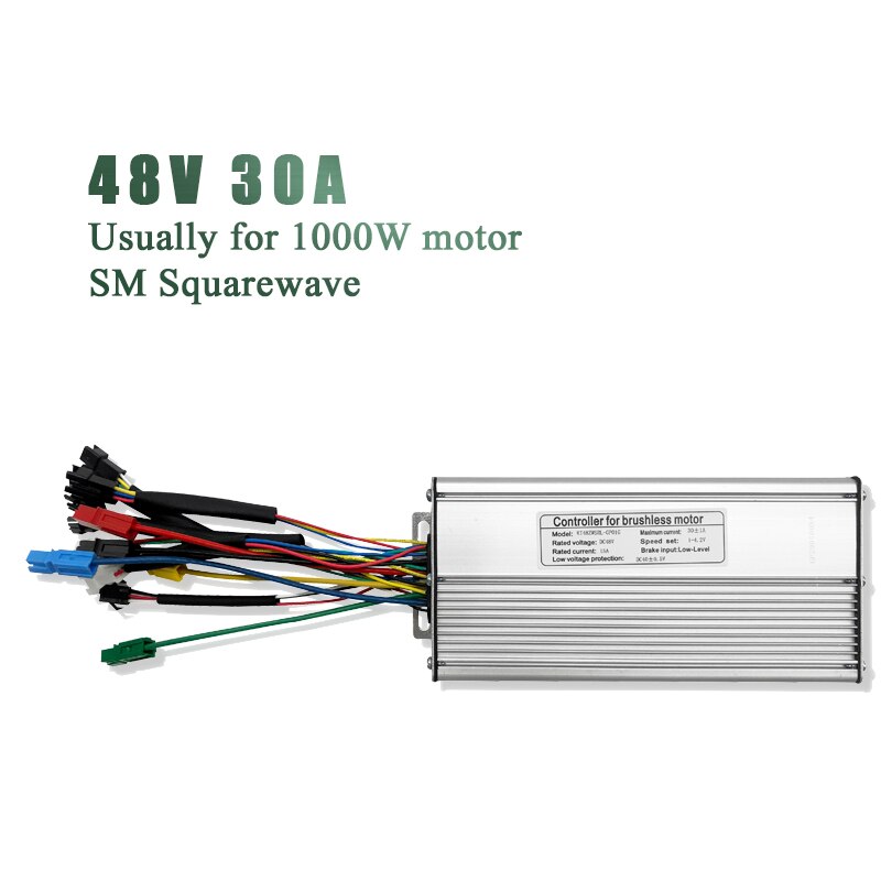 Kt Ebike Controller 36V 250W 350W 48V 500W 750W 1000W 1500W Waterdichte elektrische Fiets Ebike Controller Met Licht Functie: 30A SM Squarewave