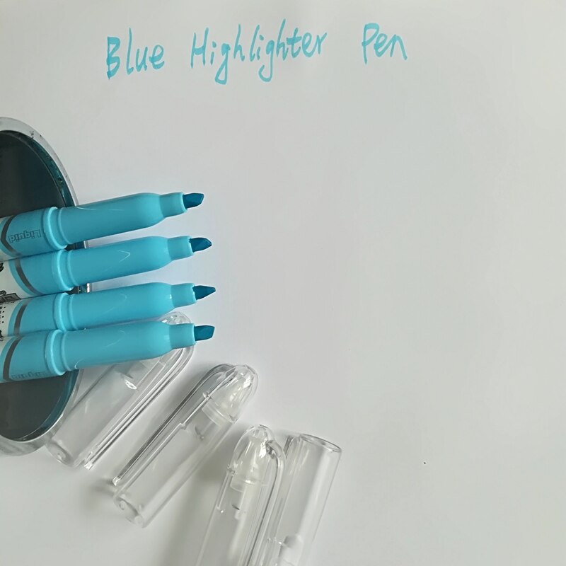 4 Stks/set Blauw Kleur Markeerstift Marker Pen Highligher Pen Fluorescerende Gekleurde Tekening Marker Pennen Creatieve Briefpapier