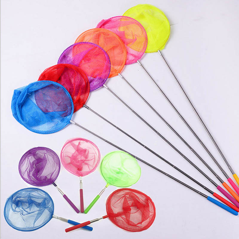 Kids Telescopic Butterfly Net Extendable and Anti Slip Grip Perfect Catching Bugs Insect Colorful Outdoor Fishing Toys for Child