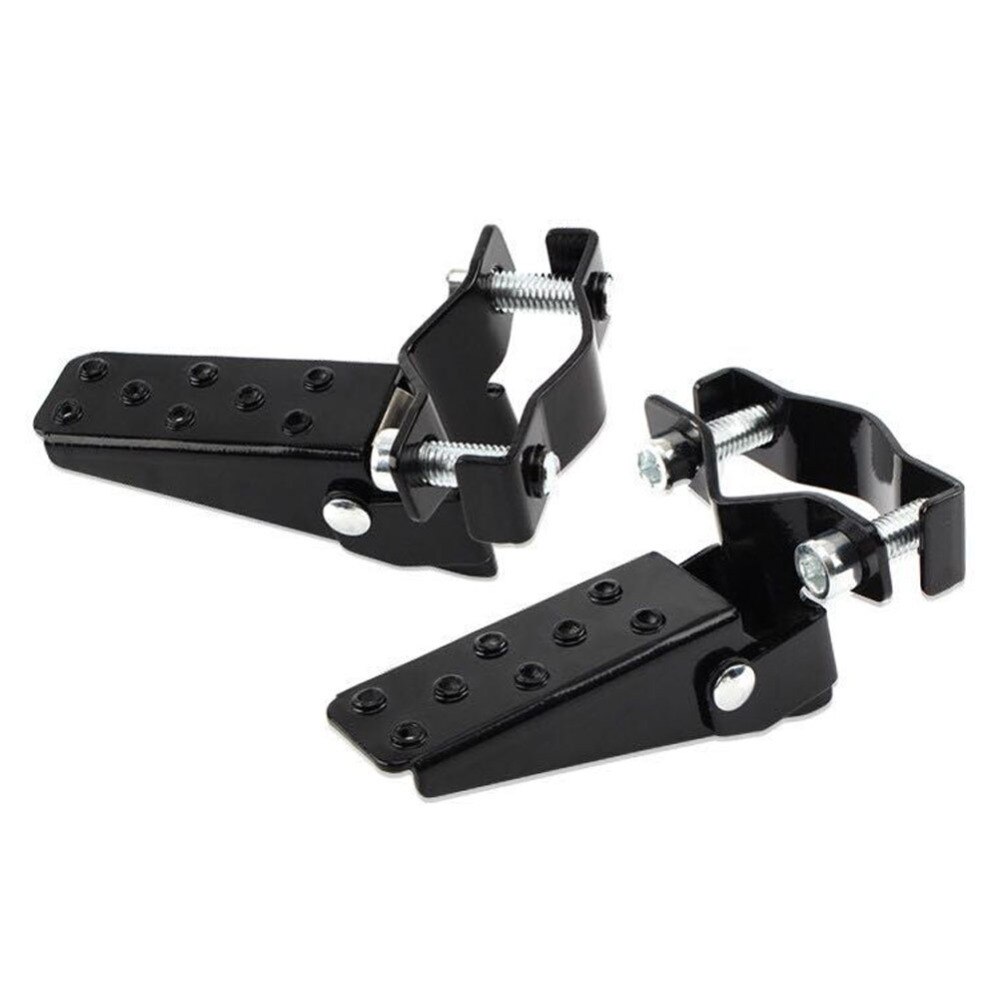 Black Retro Motorcycle Clamp-on Steel Axle Foldable Foot Step Pegs MTB BMX bike Folding Pedal Footrest Footpeg Universal