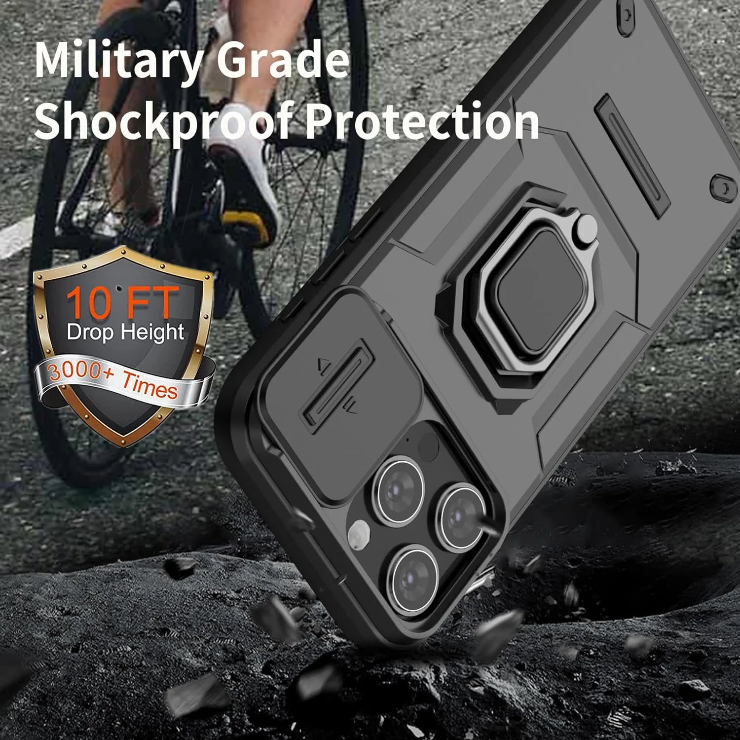 For iPhone 15 Pro Max Cover iPhone 13 14 15 Pro Max Case Lens Sliding Window Protector Armor Shockproof Holder Magnetic Bumper