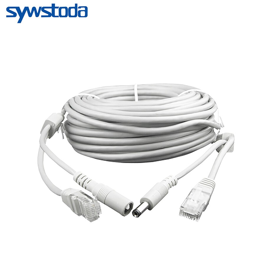 RJ45 Ethernet CCTV Cable Cat5e DC Power Cat5 Internet Network LAN Cable Cord PC Computer For POE IP Camera System Concatenon 10M