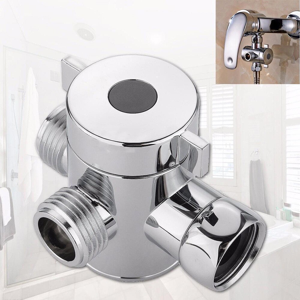 Fatning 1/2 tommer trevejs t-adapter ventil til toilet bidet brusehoved omskifterventil