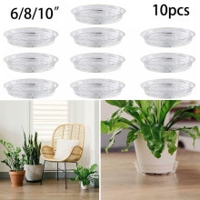 10pcs Pot Holder For Plants Pot Stand Garden Plant Saucer Drip Tray Round Pot Base Clear Snack Container PET