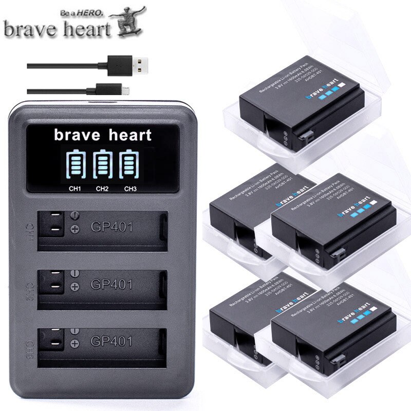 gopro 4 Digital Batteries Hero 4 Gopro Go Pro Hero4 Battery +3lots Charger + battery case For Gopro Hero 4 hero4 black camera: charger and 5battery