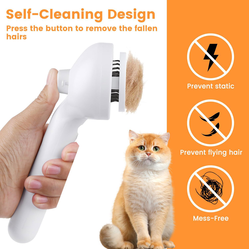 Cepillo de vapor para gatos, peine de depilación con spray para mascotas para quitar y cuidar, cepillo de agua para gatos, perros, animales pequeños, pelo largo y corto