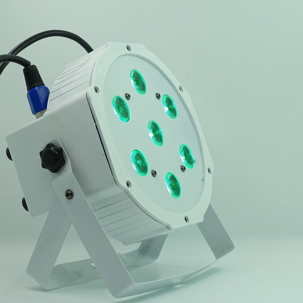 7*12w ultra heldere slanke platte witte led par-lampen 7 x 12w vloeiende rgbw-kleurmenging dmx 4/8- kanaals podium wash