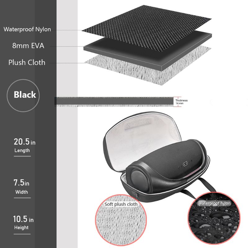 Eva travel carry hard case cover box bag til j bl boombox 2 bluetooth trådløs højttaler
