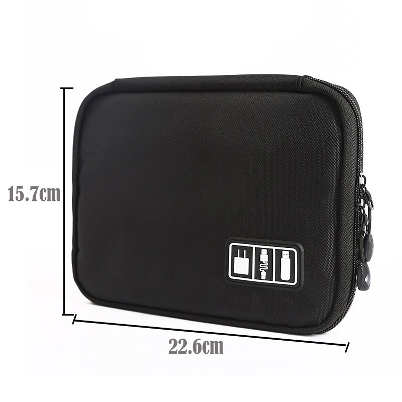 Bolsa organizadora de cables USB para almacenamiento de accesorios electrónicos, estuche de viaje para unidad