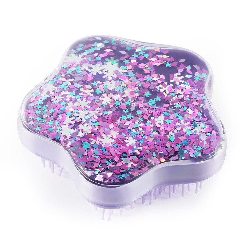 Kids Comb With Flowing Sequins Antistatic Fabric Material Portable Brush Dressing Bath Hair Accessories Girls Products