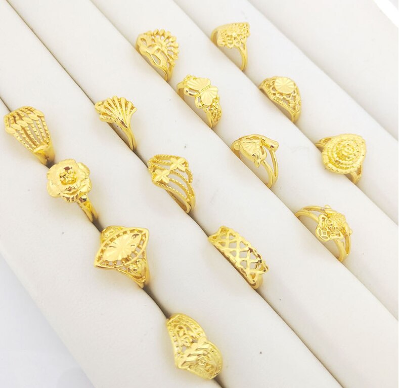 Reize gemischt Ringe Gold Jahrgang Damen mischen Stil Zufällig Ringe Jewlery Viele für Frauen Hochzeit Partei: Ursprünglich Titel