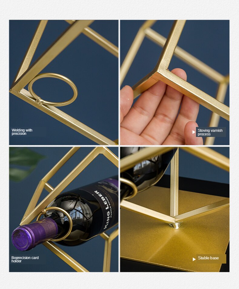Geometric Rack Restaurant Living Room Bar Cabinet Wine Rack Display Rack Simple Home Grape Rack Wine Bottle Holder