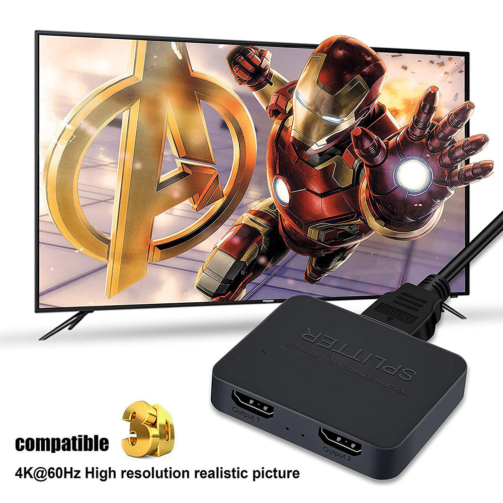4K HDMI-compatibele 1x2 splitterschakelaar 1 in 2 uit videodistributeur versterker dubbel display voor box pc-monitor projector laptop