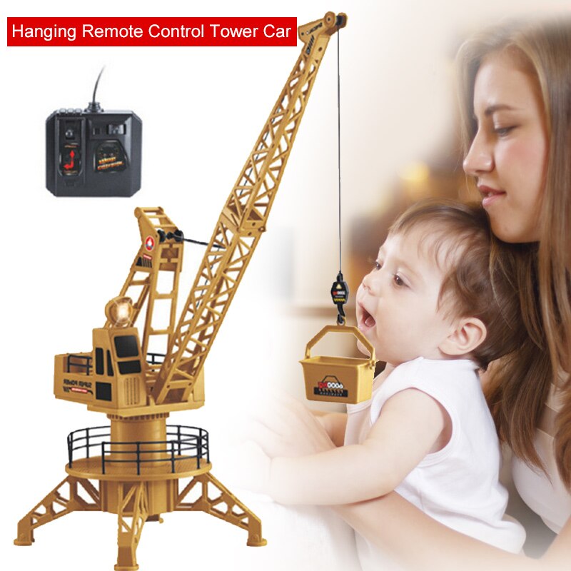 Grúa torre de construcción con Control de cable extraño para niños, juguete educativo de simulación, de Navidad, novedad