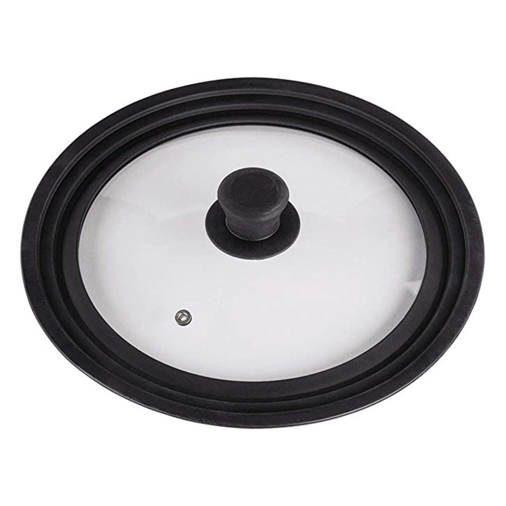 Kitchen Visible Pan Lids Multifunction Stainless Steel Visual Lid Anti-Fall Tempered Glass Silicone Lid Kitchen Accessories