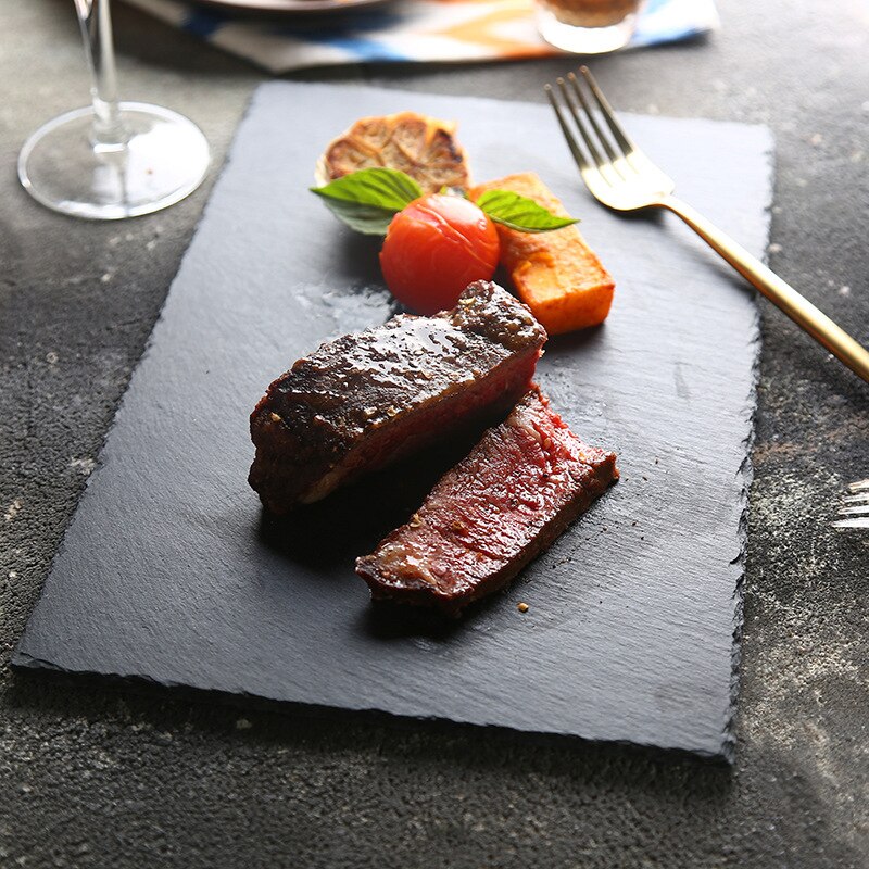 Japanse sushiborden, westerse leisteen borden, rechthoekig, vierkant, rond, steak, barbecueborden, pizza, platte fruitborden, voedselschalen