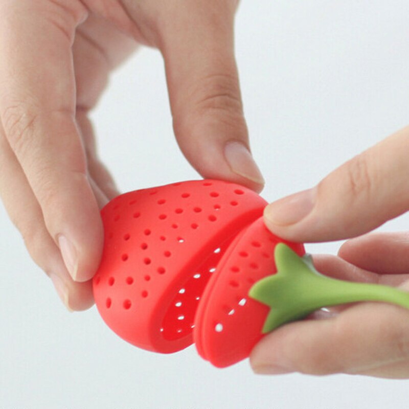 Walfos kiselgel jordgubbs te sil påse te sil påse bollpinnar lösa örtkryddor silikon te infuser filterverktyg