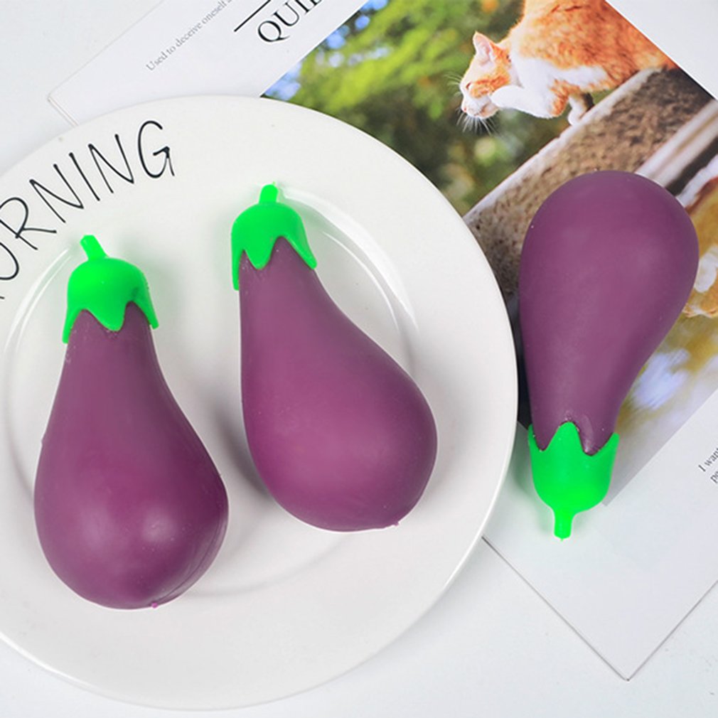 Squeeze Antistress Entertainment Squishe Cartoon Aubergine Decompressie Speelgoed Knijpen Stress Relief Speelgoed