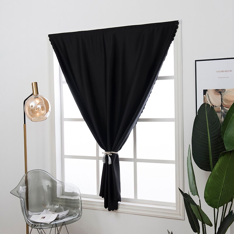 Cortina opaca para dormitorio a prueba de polvo de Color sólido correa de Velcro golpe instalación gratis cortinas cocina cortina para ventana de salón