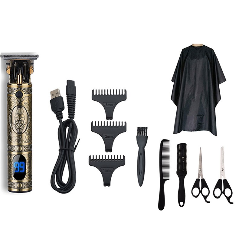Usb Oplaadbare Tondeuse Elektrische Cordless Skelet Tondeuse Scheerapparaat Trimmer Mannen Kapper Haar Snijmachine 0Mm Scheermes: 12