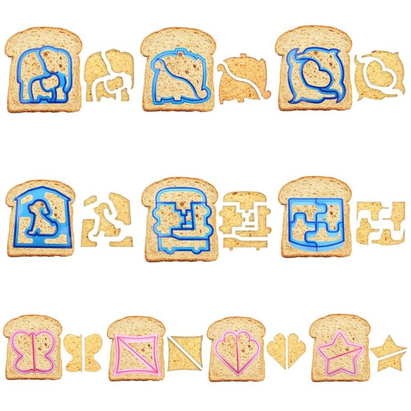 1pcs Food Grade Plastic DIY Sandwiches Cutter Mould Food Cutting Die Bread Biscuits Mold Home Caking Tools