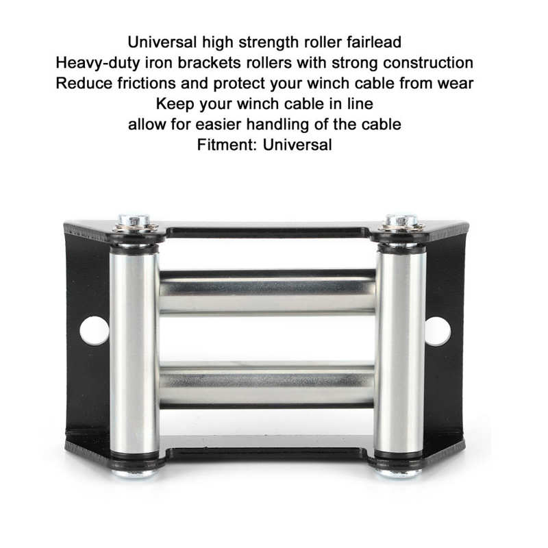 Heavy Duty Winch Roller Fairlead Galvanize 110mm/4.3in Hole Distance with Strong Construction Metal Fairlead