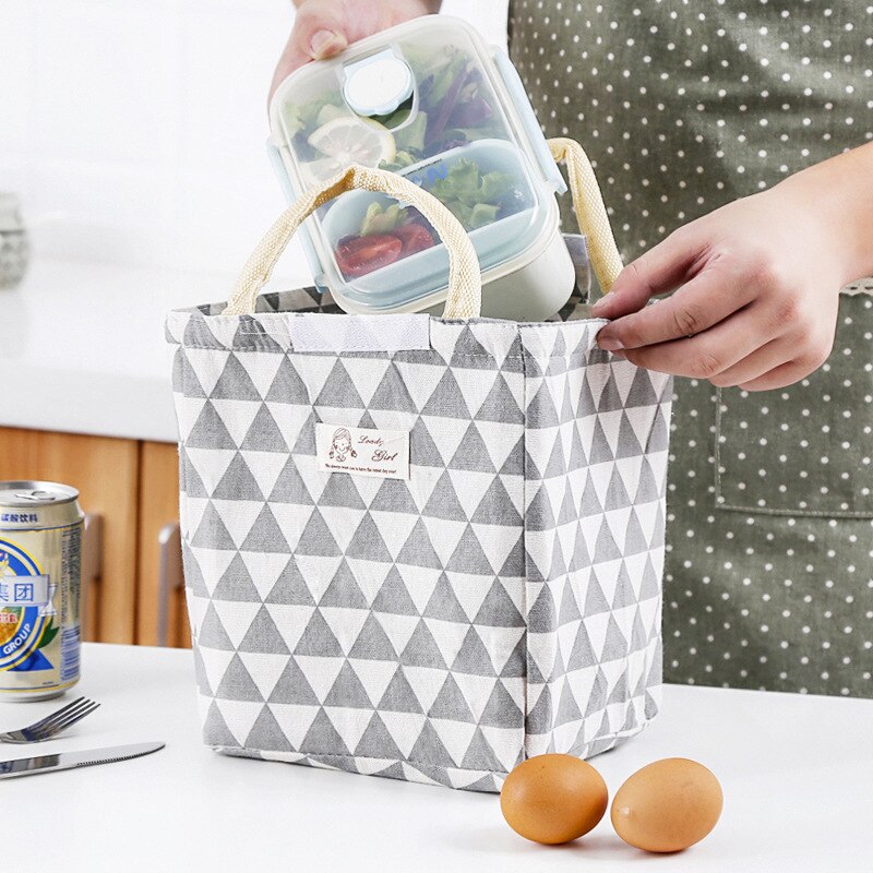 Portable Insulated Lunch Box Portable Cooler Lunch Bag Dinner Container School Food Storage Picnic Trip Cartoon Kids Women