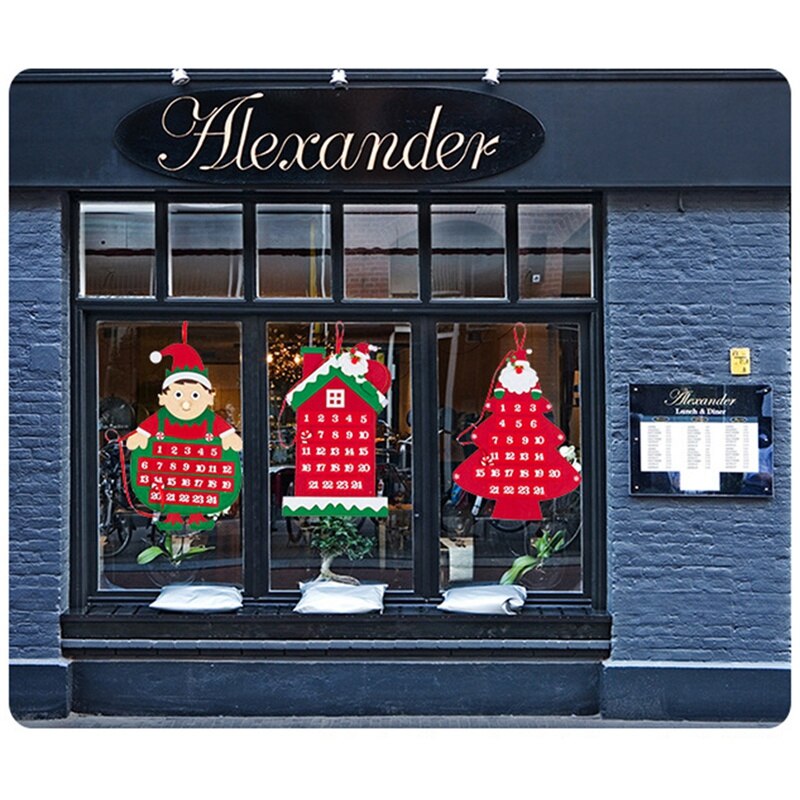 Jul adventskalender snögubbe jultomten tygkalender för fest öppen spis vägg fönsterhänge xmas hängande dekor