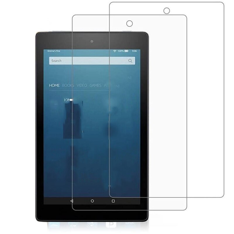 2-er- pack displayschutzfolie aus gehärtetem glas für fire  hd 8 tablet (9h härtegrade, kristallklar, kratzfest)