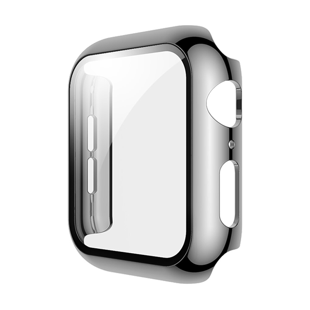 Schermbeschermer pc-hoes voor apple watch se-serie 6 5 4 3 behuizing met gehard glas voor iphone 44mm 40mm 38mm 42mm bumper: Zilver / 42mm