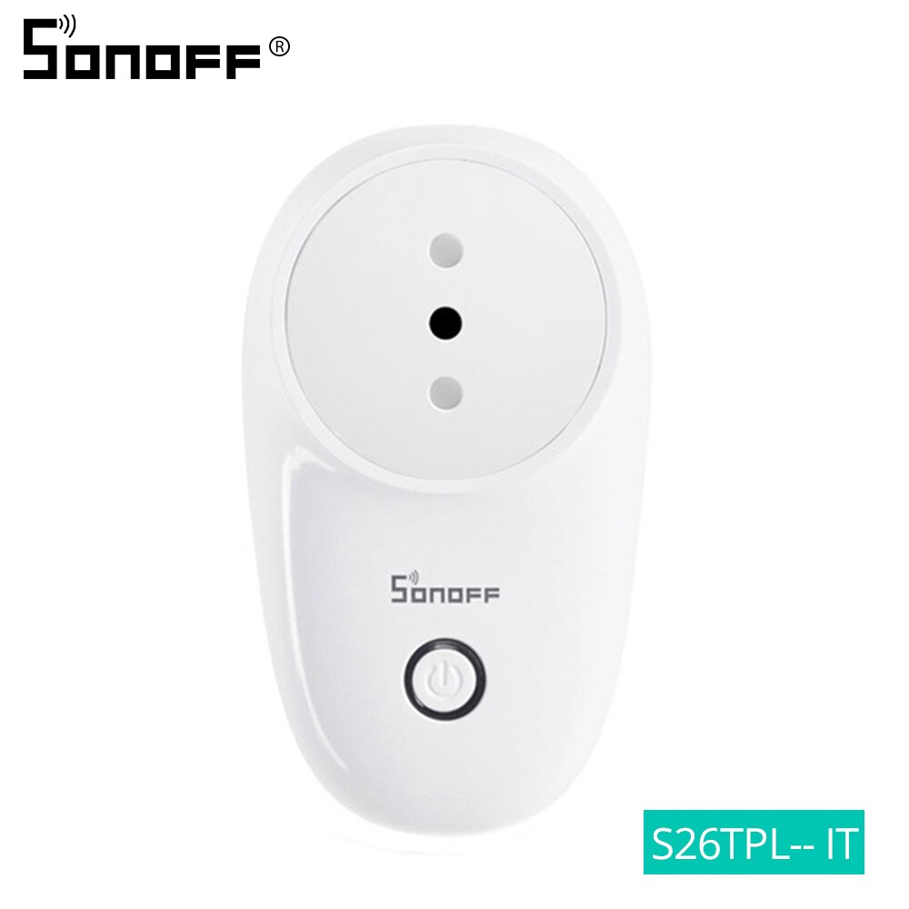 Sonoff S26 Presa Intelligente WiFi - Corrente Max 10A - Controllo Remoto via App e Assistenti Vocali