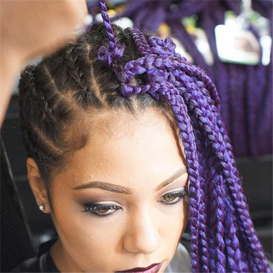 82 zoll Hüfte-hüpfen schnur mit Reggae perücke schwarz Afrikanische farbe flechten einfarbig hohe temperatur haar Headwear Synthetische Flechten Haar