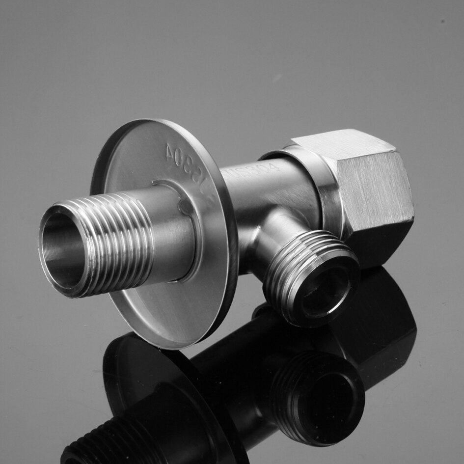 Aangle ventil ekstra lang fortykket 304 rustfritt stål trekant ventil toalett varmtvannsbereder vann bryter baderomsdeler