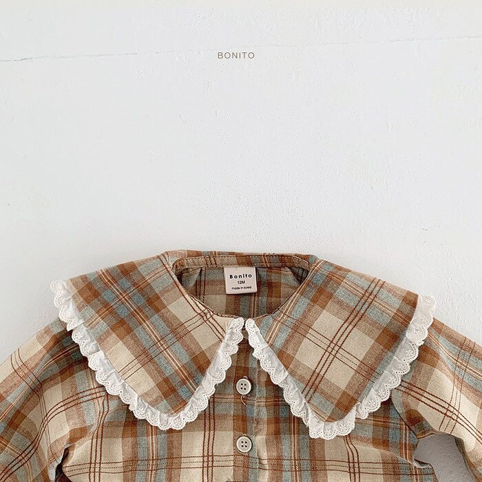 Herfst Baby Meisje Bodysuit Ruches Prinses Vintage Lange Mouwen Plaid Jumpsuit Baby Boy Kleding Kids Kleding