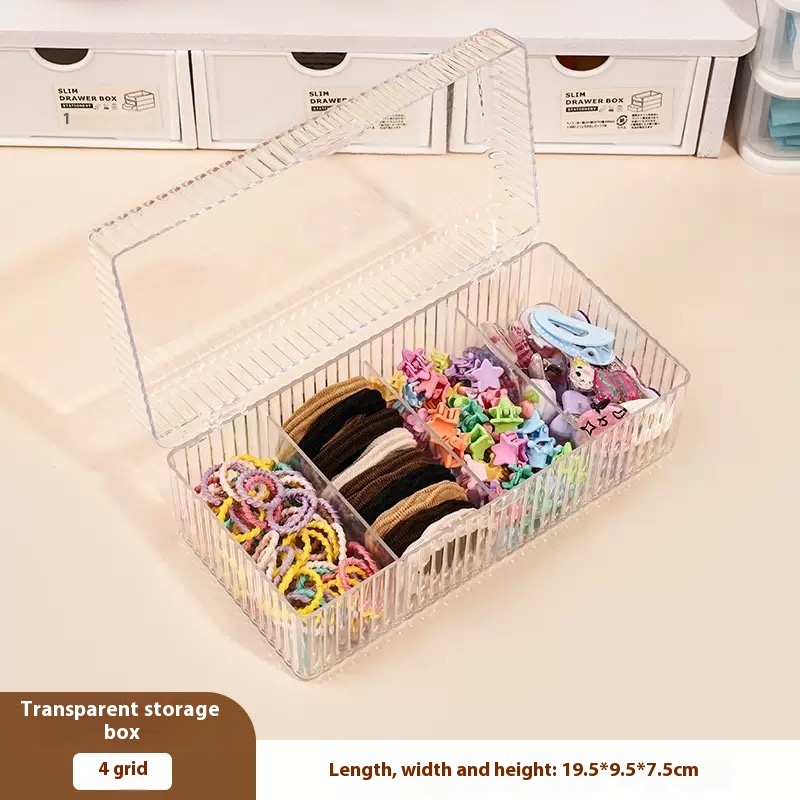 Clear Hair Accessories Organizer Acrylic Storage Box Hair Tie Organizer for Headband Cosmetic Storage Box Desk Jewelry Organizer: green