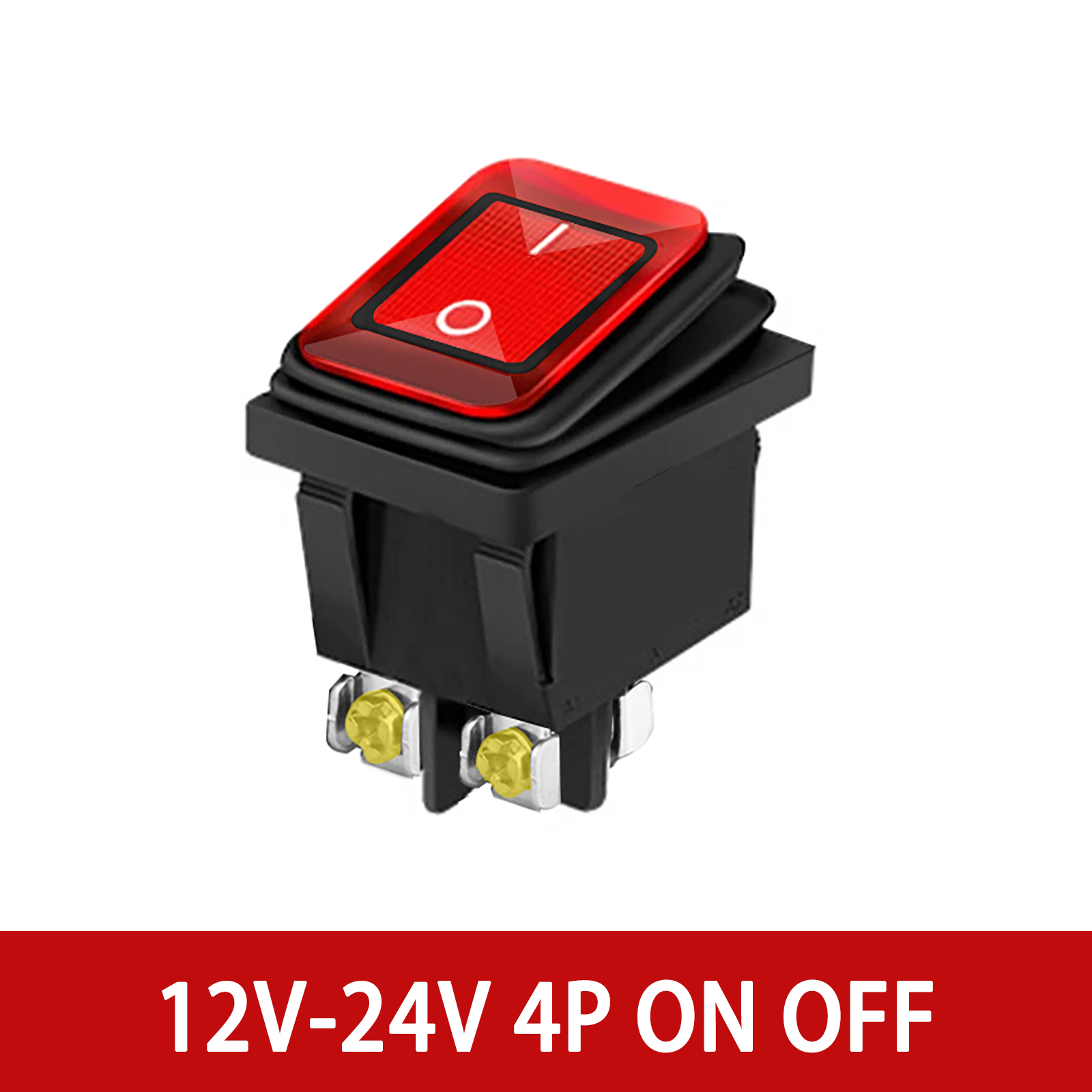 12V 24V / 110V 220V Waterdichte Tuimelschakelaar Rood/Groen Led Licht Verlicht 4 Pinnen 2 Positie/6 Pinnen 3 Stand Tuimelschakelaar: Paars