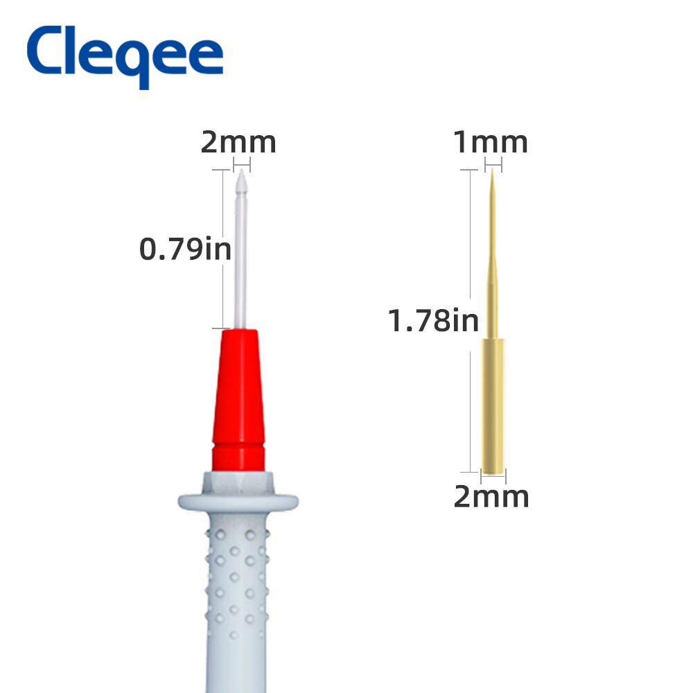 Cleqee P1505B 1000V/10A 150cm Universal Double Silicone wrap with Sharp Needle multimeter probe test lead for Digital Multimeter
