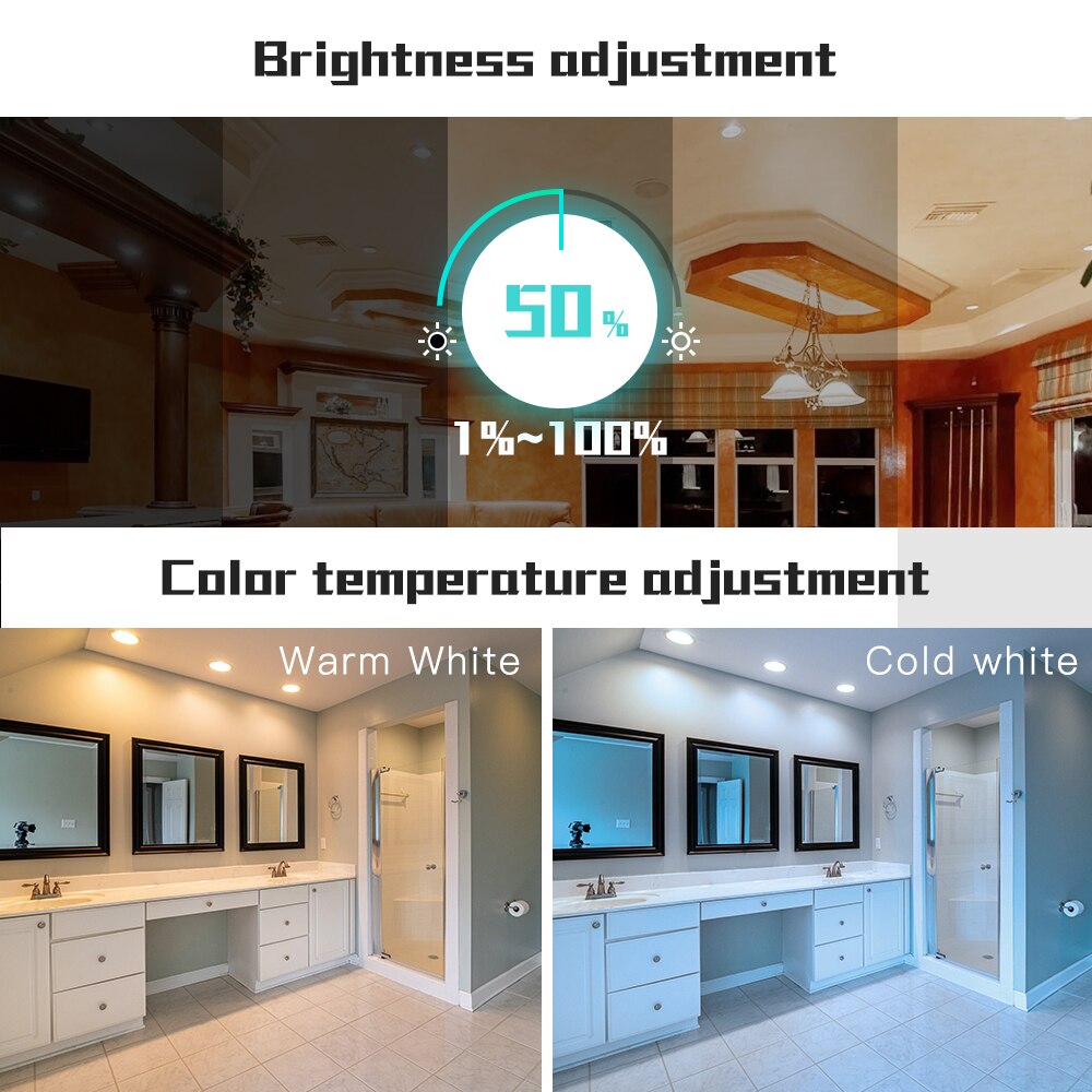 Zigbee led downlight smart home light link rgbcct led dæmpbar lampe arbejde med smartthings hue gateway